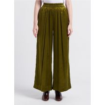 See U Soon - Pantalon large taille haute en maille côtelé - Taille 40 - Vert