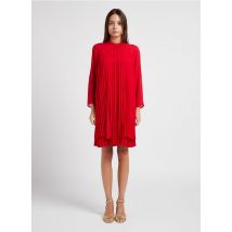 Twinset - Korte jurk met plissérok en ronde hals - S Maat - Rood