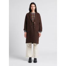 Nice Things - Manteau long col tailleur à carreaux en laine mélangée - Taille 42 - Marron
