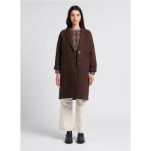Nice Things - Manteau long col tailleur à carreaux en laine mélangée - Taille 38 - Marron
