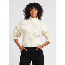 Iro - Rechte trui van wolmix met opstaande kraag - S Maat - Beige