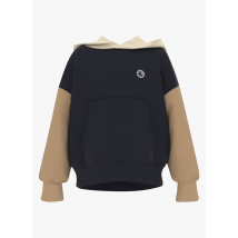 Petit Bateau - Katoenen sweater met colorblock-patroon en capuchon - 12A Maat - Blauw