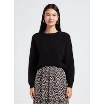 Des Petits Hauts - Gebreide trui met boothals en ajourmotief - 0 Maat - Zwart