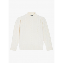 Claudie Pierlot - Rechte trui met opstaande kraag wolblend - 3 Maat - Wit