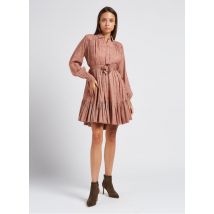 Mes Demoiselles - Vestido corto de algodón con cuello de camisa - Talla 40 - Rosa