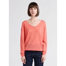 Marie Sixtine - Pull ample Col V en maille fine - Taille M/L - Rose