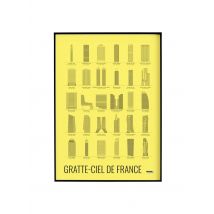 La Majorette A Moustache - Affiche d'art patrimoine français 50 x 70 cm - Taille Unique - Jaune