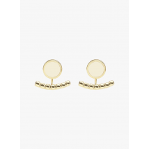 Bangle Up - Ronde oorbellen van messing - Een Maat - Beige