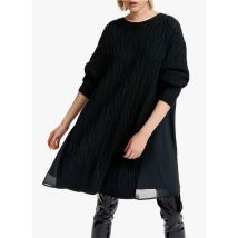 Essentiel Antwerp - Vestido oversize de mezcla de lana con cuello redondo - Talla M - Negro