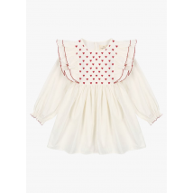 Konges Slojd - Vestido corto de algodón orgánico con cuello redondo - Talla 3ans - Blanco