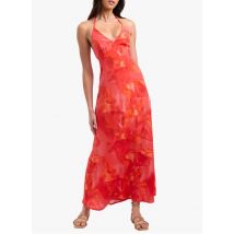 Kookai - Lange jurk met v-hals en print - 42 Maat - Rood