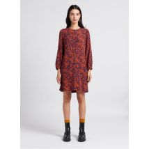 Nice Things - Korte jurk met ronde hals en print - 40 Maat - Oranje