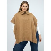 Mat Fashion - Korte poncho met ritsje aan de kraag - 46-48 Maat - Beige
