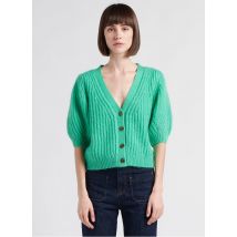 Marie Sixtine - Ruimvallend vest met v-hals wolblend - XS Maat - Groen