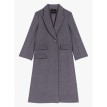 Maje - Manteau col tailleur droit en laine mélangée - Taille 42 - Gris