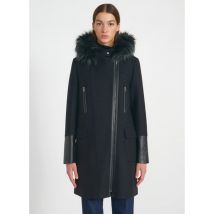 Zapa - Abrigo largo de mezcla de lana con capucha - Talla 34 - Negro