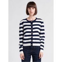 Marie Sixtine - Gestreept - katoenen vest met knoopsluiting - L Maat - Wit