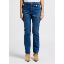 Pablo - Rechte - katoenen jeans met hoge taille - 38 Maat - Blauw
