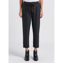 Please - Wijde broek met hoge taille - ceintuur en strepen met glansdraad - S Maat - Grijs