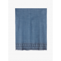 Hartford - Wollen sjaal met print - Een Maat - Blauw