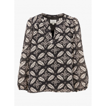 Maison 123 - Blouse met v-hals en print - 44 Maat - Zwart