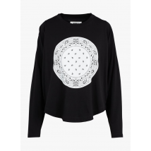 Mm6 Maison Margiela - Oversized - katoenen t-shirt met ronde hals en zeefdruk - M Maat - Zwart