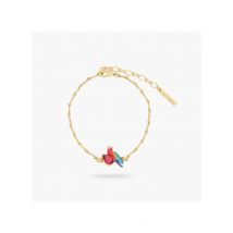 Les Nereides - Bracelet fin perroquet et verre facetté - Taille Unique - Doré