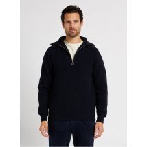 Thinking Mu - Wollen trui met opstaande kraag - S Maat - Blauw