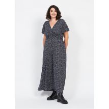 Alme - Jumpsuit met overslag en print - 52-54 Maat - Blauw