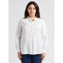Persona By Marina Rinaldi - Chemise droite col italien à tissu texturé - Taille 29 - Blanc