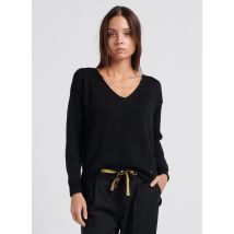 Please - Strick-mix-pullover mit v-ausschnitt - Einheitsgröße - Schwarz