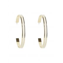 Bangle Up - Creolen van verguld en geëmailleerd messing - Een Maat - Beige