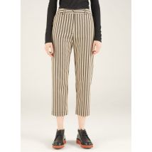 Acote - Rechte - gestreepte 7/8-broek - 1 Maat - Grijs