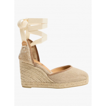 Castaner - Linnen espadrilles met sleehak - 39 Maat - Wit