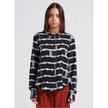Please - Blouse met klassieke kraag en print - S Maat - Zwart