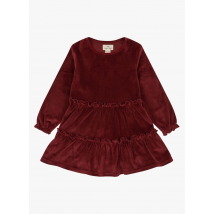 Konges Slojd - Korte jurk van velours met ronde hals - 5-6ans Maat - Rood