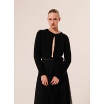 Tara Jarmon - Gilet court col rond en laine mohair mélangée - Größe 0 - Schwarz