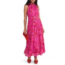 Phase Eight - Lange - getailleerde jurk met opstaande kraag - 16 Maat - Roze