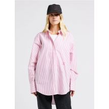 Closed - Ruimvallende blouse met klassieke kraag en print - M Maat - Roze