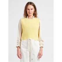 Rita Row - Korte - mouwloze trui wolblend met kasjmier - M Maat - Geel