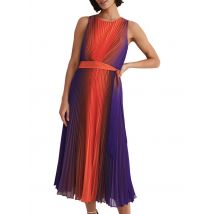 Phase Eight - Lange - uitlopende jurk met ronde hals - 16 Maat - Rood