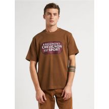 Chevignon - Tee-shirt oversize col rond en coton - Taille S - Marron