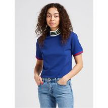 Adidas - Kort t-shirt met opstaande kraag katoenblend - S Maat - Blauw