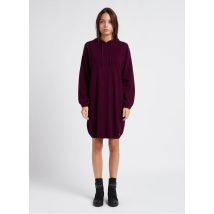 Des Petits Hauts - Rechte wollen jurk met capuchon - 2 Maat - Prune