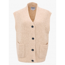 Frnch - Mouwloos vest met v-hals - S Maat - Beige