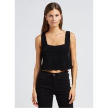 Grace Et Mila - Crop top col carré argenté - Taille S - Noir