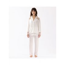 Le Chat - Pyjama boutonné en jersey et dentelle - Taille 48 - Blanc