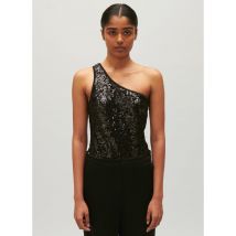 Claudie Pierlot - Asymmetrische body met lovertjes - 2 Maat - Zwart