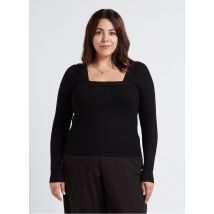 Gina Tricot - Aansluitende top met vierkante hals - XL Maat - Zwart