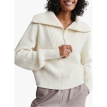 Varley - Katoenen ribbeltrui met opstaande kraag - XS Maat - Wit